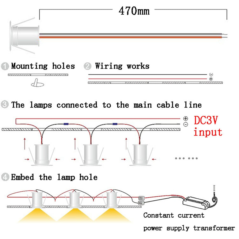 LED Mini Downlight 12V 3V Dimmable Spot Lamp Recessed Downlight for Ceiling Cabinet Showcase Focus KTV Ambient Spotlight