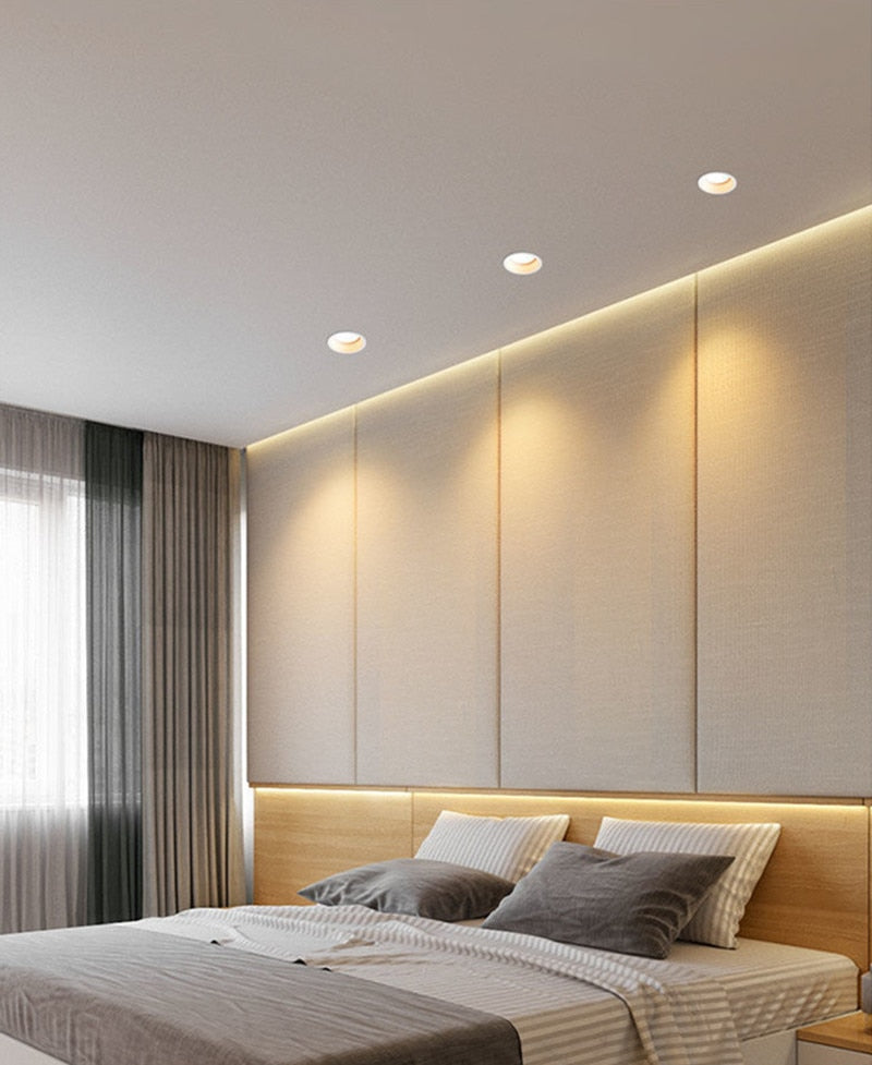 Dimmable Anti Glare Recessed Downlights Round LED Ceiling Lights Spot Lamp Led Ac220v 90-260v Spot 18w Home Decor Homekit Bulb