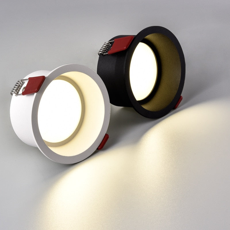 Dimmable Anti Glare Recessed Downlights Round LED Ceiling Lights Spot Lamp Led Ac220v 90-260v Spot 18w Home Decor Homekit Bulb