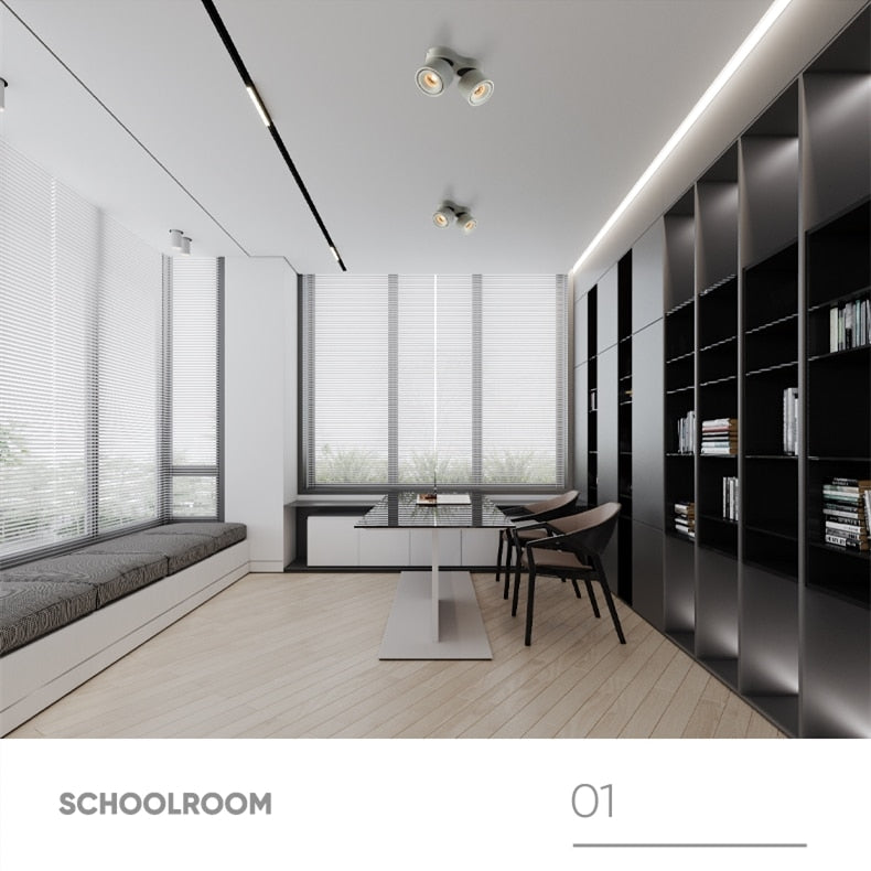 Adjustable bright mounted spotlight led downlight living room ceiling light aisle adjustable angle COB non-open spotlight 24W