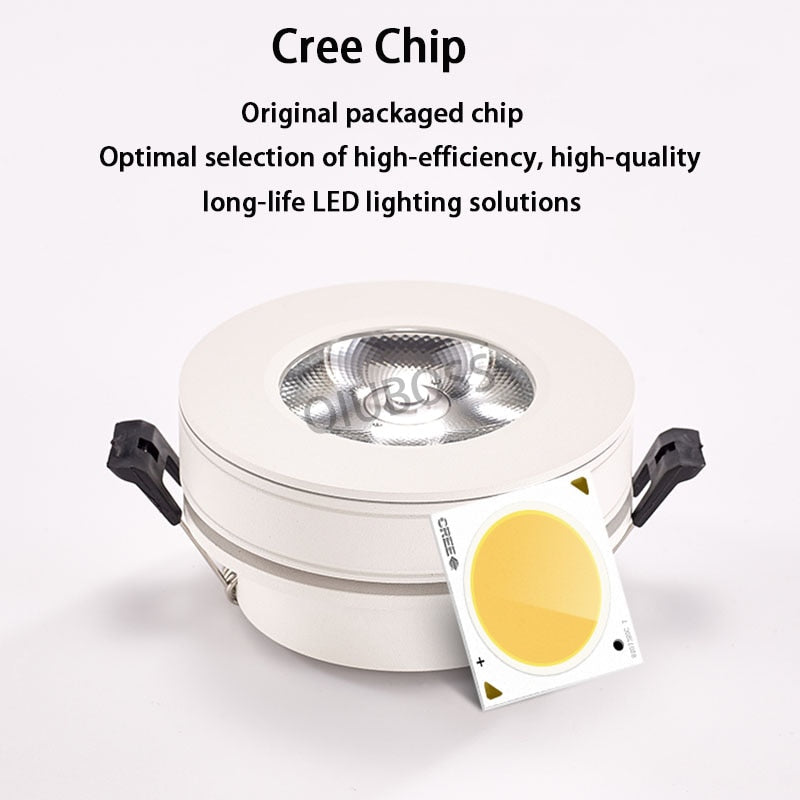 Round Foldable LED Ceiling Downlight LED Recessed Spotlight 7W/9W/12W/15W/18W/20W AC90-260V LED Background Lamps Indoor Lighting