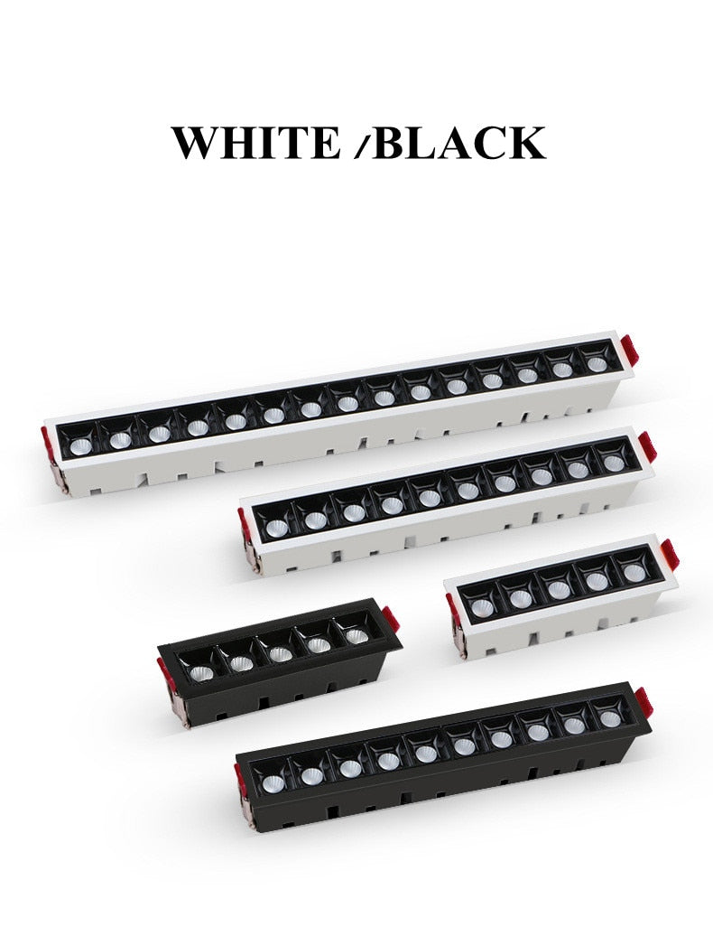Dimmable LED Downlight 10W 20W 30W Spot Light Line Light Bar Creative Linear Long Strip Living Room Corridor Recessed