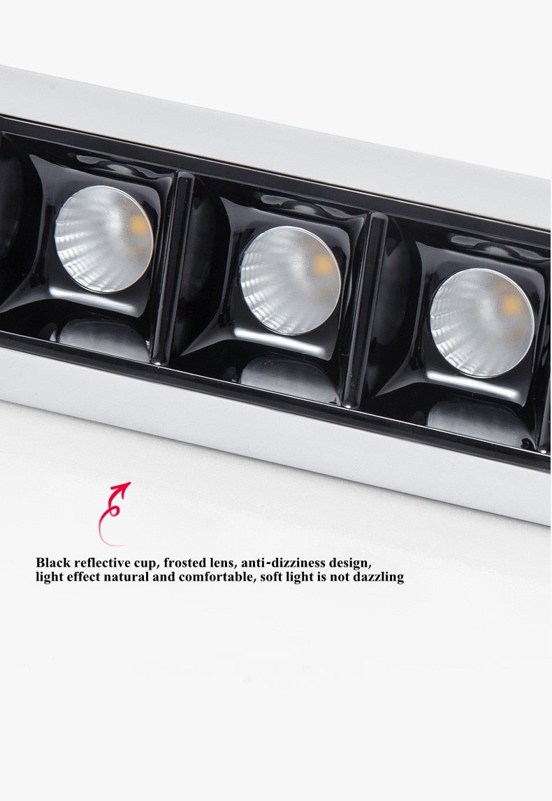 Dimmable LED Downlight 10W 20W 30W Spot Light Line Light Bar Creative Linear Long Strip Living Room Corridor Recessed