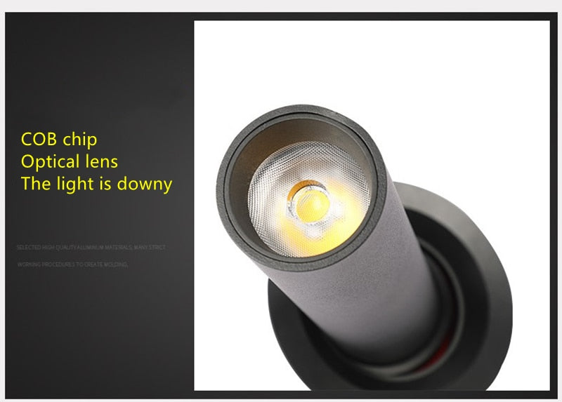 LED downlight long tube spotlight 7W 12W restaurant guest room clothing store home lighting fixture LED spotlight