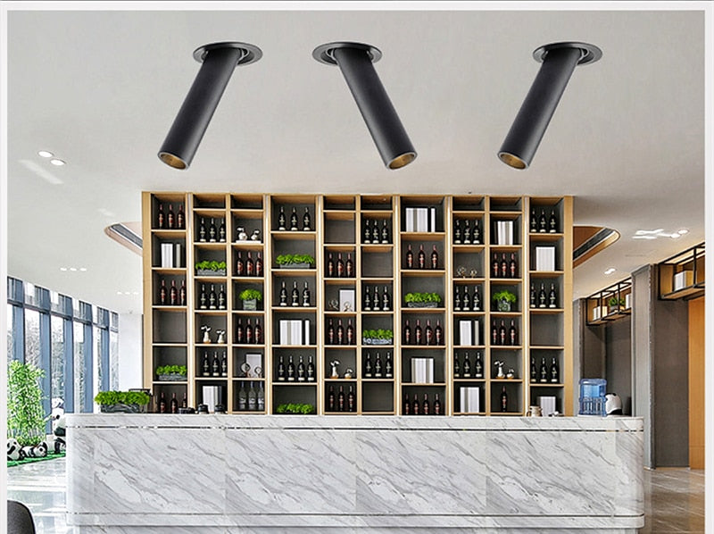 LED downlight long tube spotlight 7W 12W restaurant guest room clothing store home lighting fixture LED spotlight