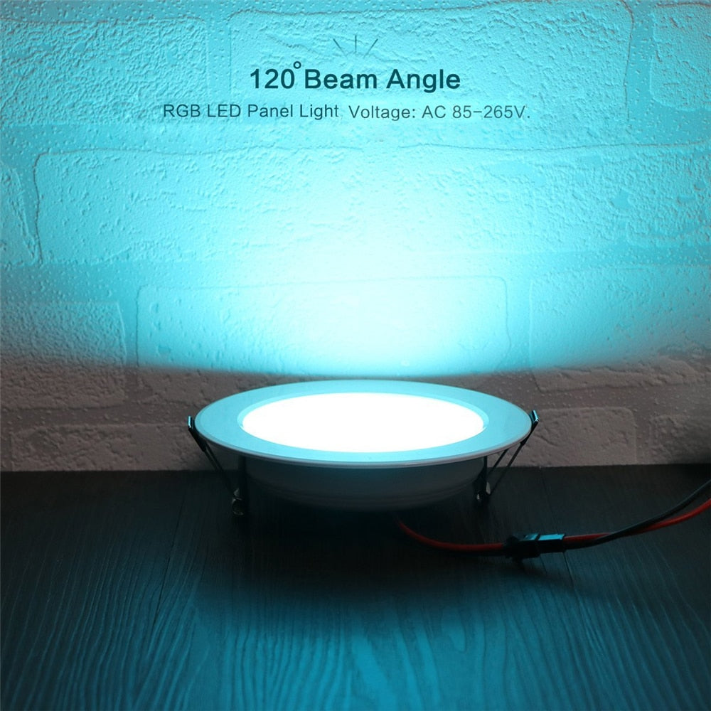 LED Recessed 12W 220V Downlight RGB Round Recessed Lamp (16colors) With Remote Control Led Ceilling Lamp LED Driver Included