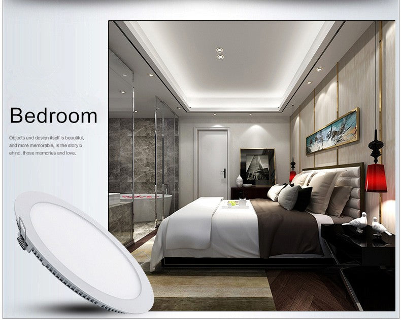 DBF Ultra Thin Led Panel light Round/Square 3W 4W 6W 9W 12W 15W 18W LED Ceiling Recessed Down Light AC85-265V LED downlight