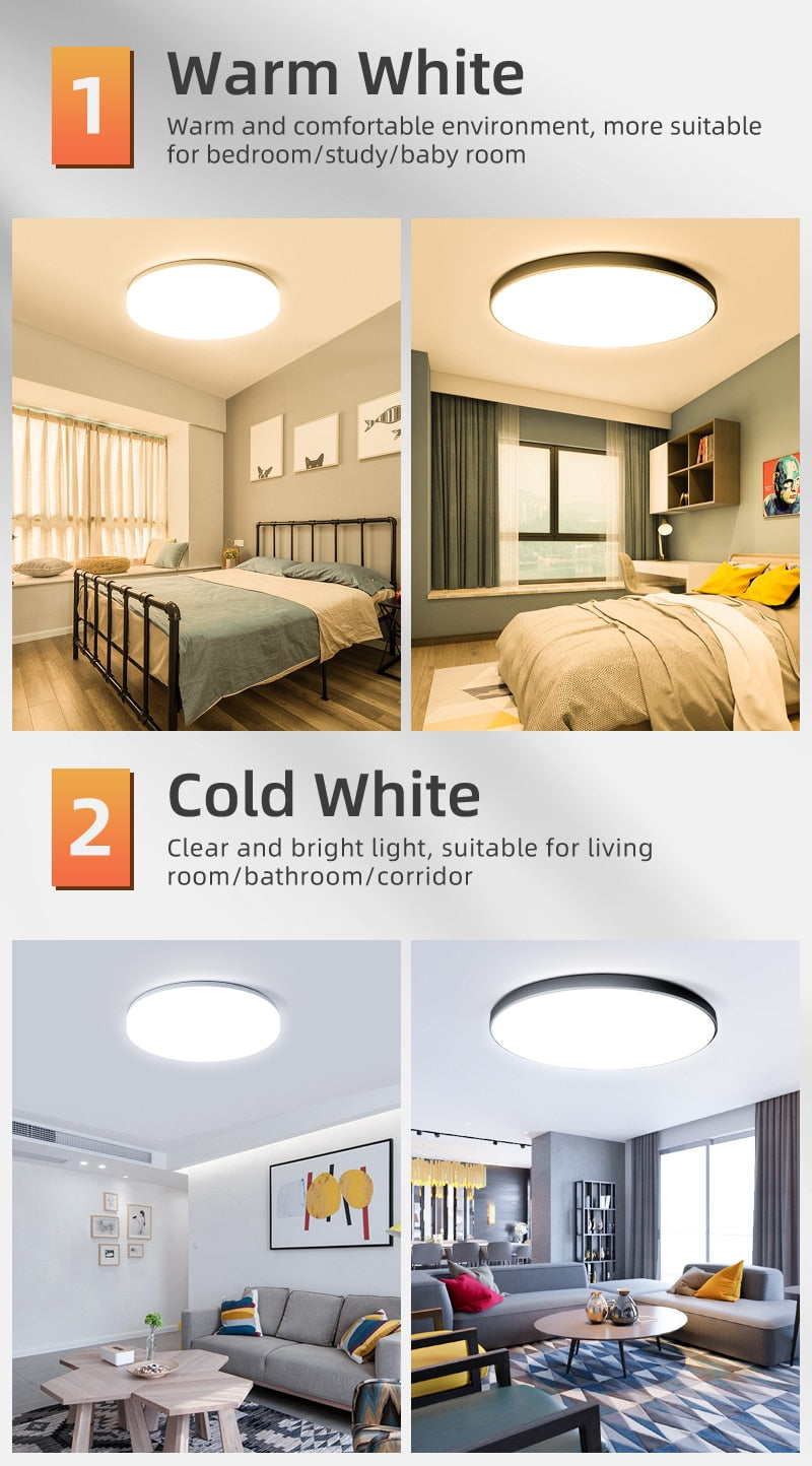 Led Ceiling Lamp 220V 72/40/30/18W Modern Indoor Lighting Fixture Ceiling Light for Living Room Bedroom Kitchen Led Panel Lights