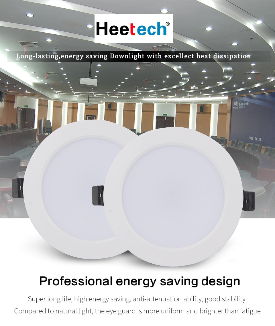 LED Downlight 3W 6W 9W 12W 15W 18W 10PCS/LOT Recessed Round LED Ceiling Lamp AC 110V 220V 240V Indoor Warm Cold White Lighting