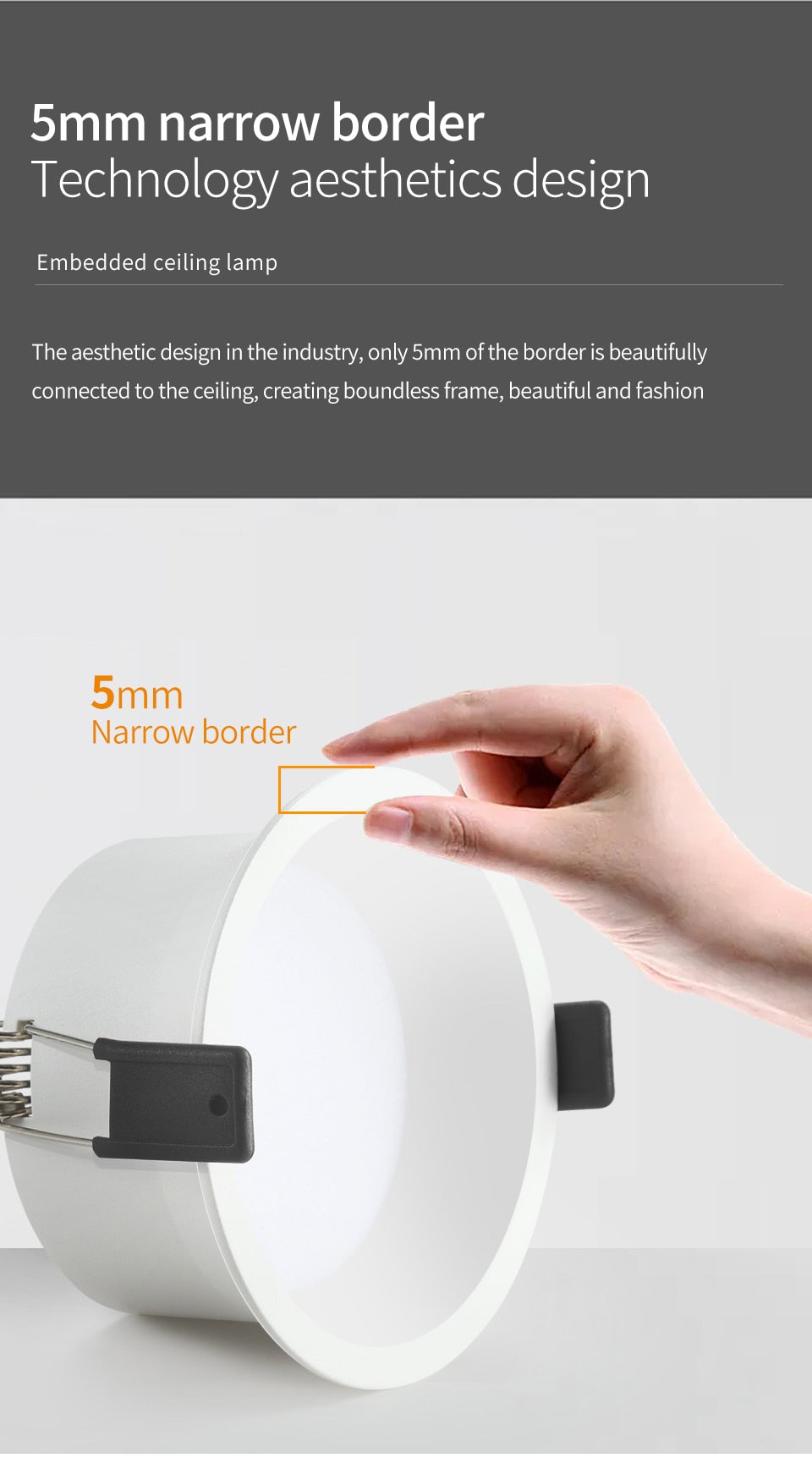 LED Recessed Downlight Indoor Narrow Border Down Light 8W 12W 16W LED Lamp Living Room Aluminum Ceiling High Quality Downlights