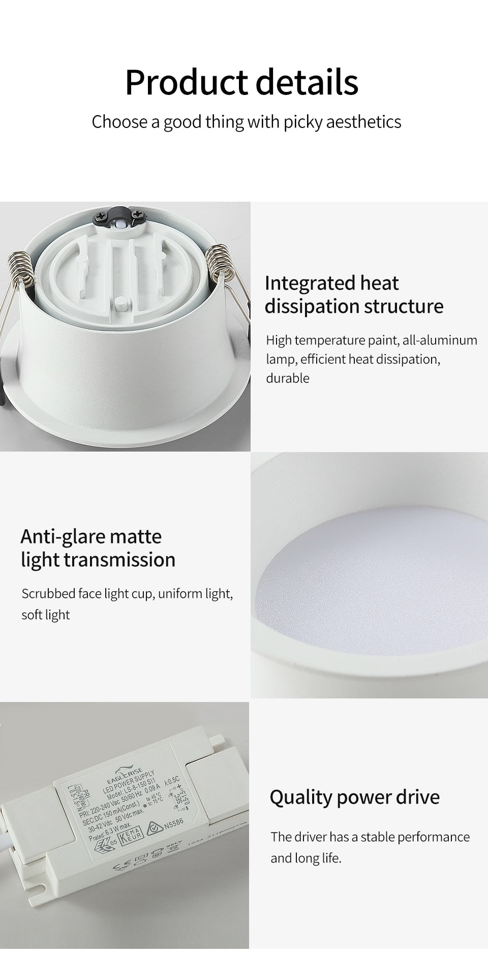 LED Recessed Downlight Indoor Narrow Border Down Light 8W 12W 16W LED Lamp Living Room Aluminum Ceiling High Quality Downlights