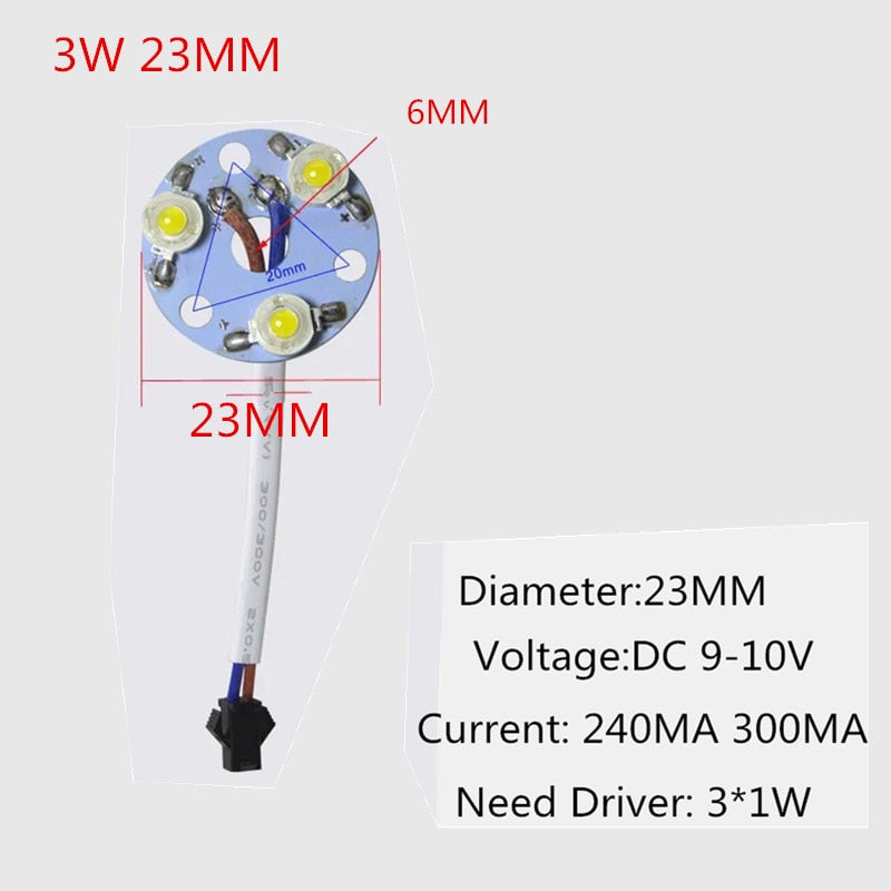 LED High Power Lamp Beads Light PCB 35mli Chip 3W 5W 7W 9W 12W 15W 18W 23mm 32mm 50mm 90mm 100mm For Blubs Downlight Spotlight