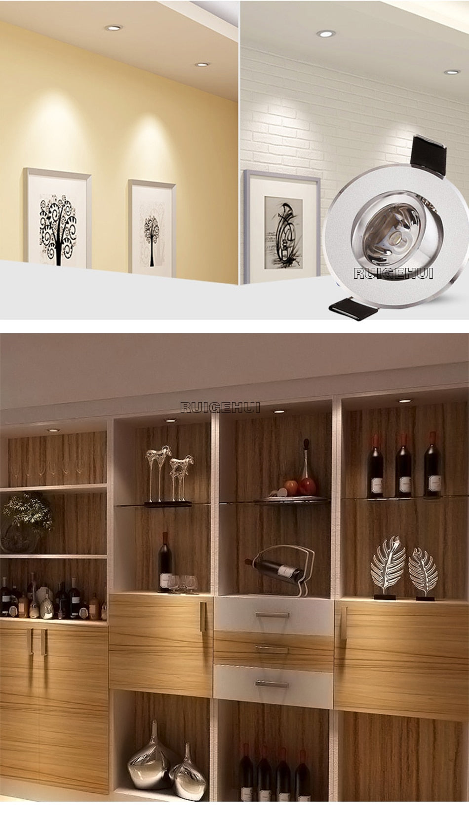 Aluminum Round LED Dimmable Ceiling Downlight 1W 3W AC90-260V DC12V Recessed LED Spot Light Led Bulb Cutout 50mm With Driver