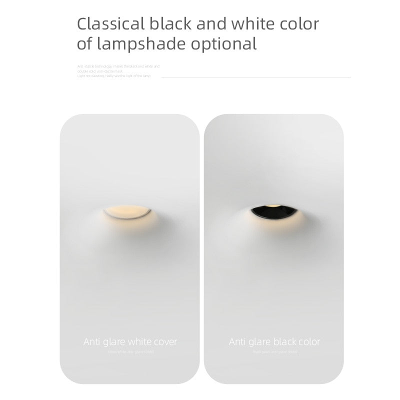 Aisilan led square round borderless recessed downlight embedded plaster lamp ceiling spotlight for household living room aisle