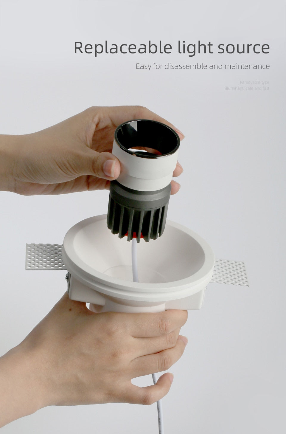 Aisilan led square round borderless recessed downlight embedded plaster lamp ceiling spotlight for household living room aisle