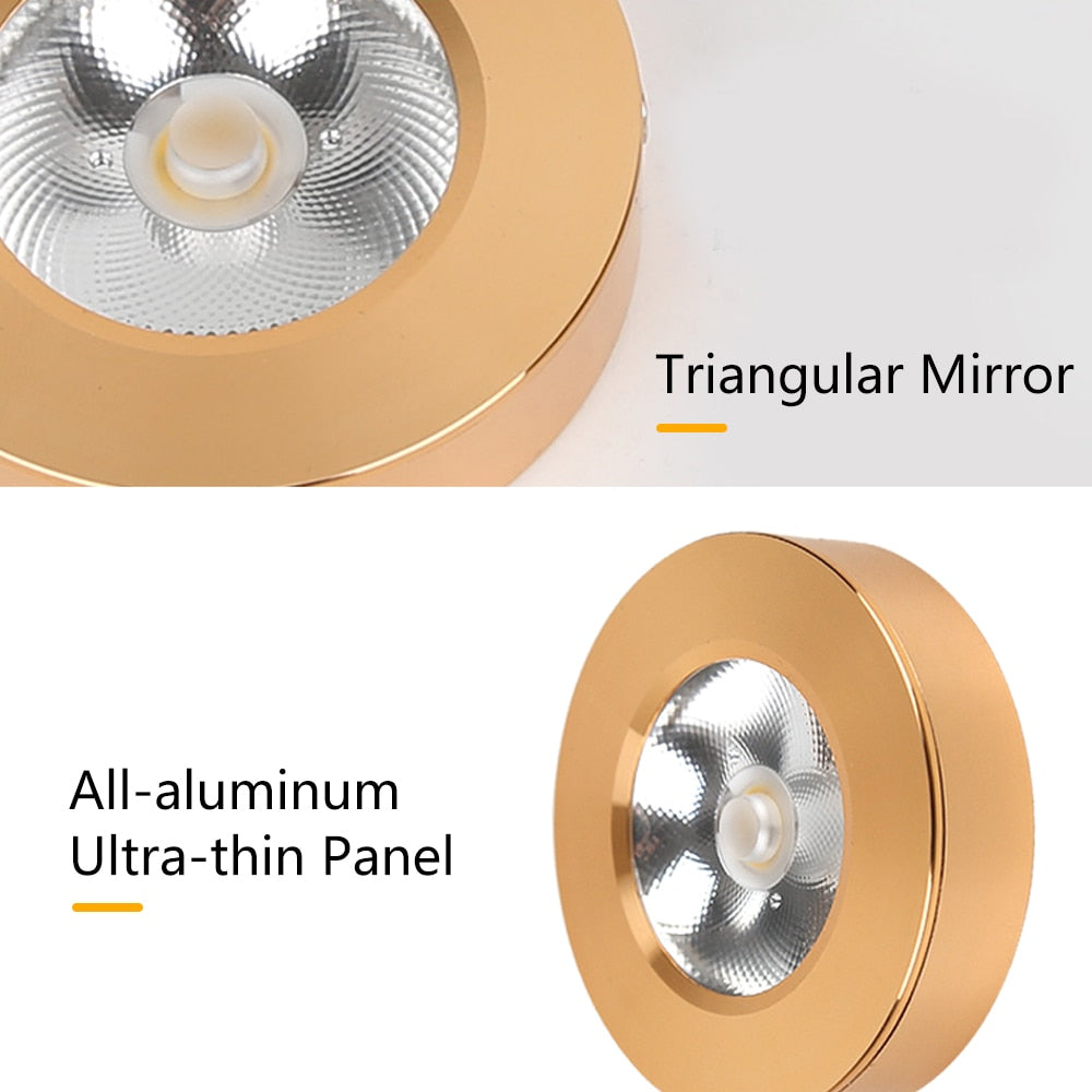 LED Spotlight Ultra-Thin 3W/5W/10W Ceiling Downlight Surface Mount Spot Lamp for Bedroom Kitchen Indoor Home Shop Display Lights