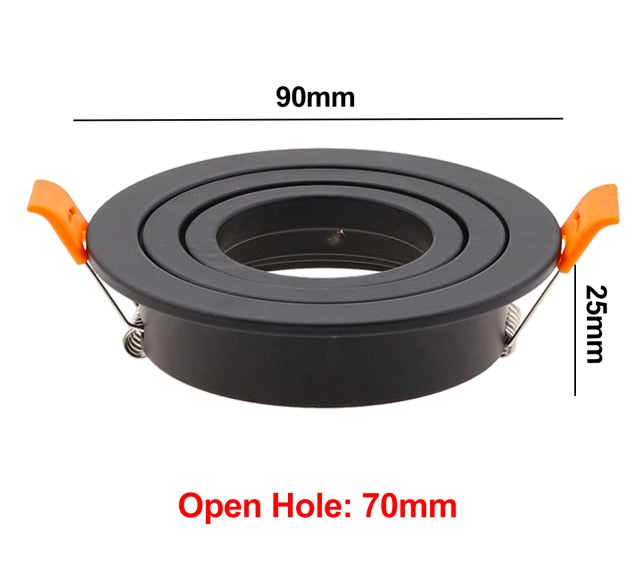 Aluminum GU10 MR16 Downlight Holder Black Silver White GU10 Fixture Frame Square MR16 Spot Light Bracket