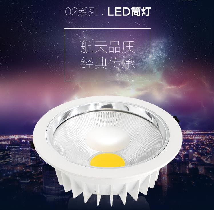 Dimmable LED Downlights 20W 30W 40W 50W 60W COB LED Recessed Ceiling Lamp Warm Cool White LED Spot Light