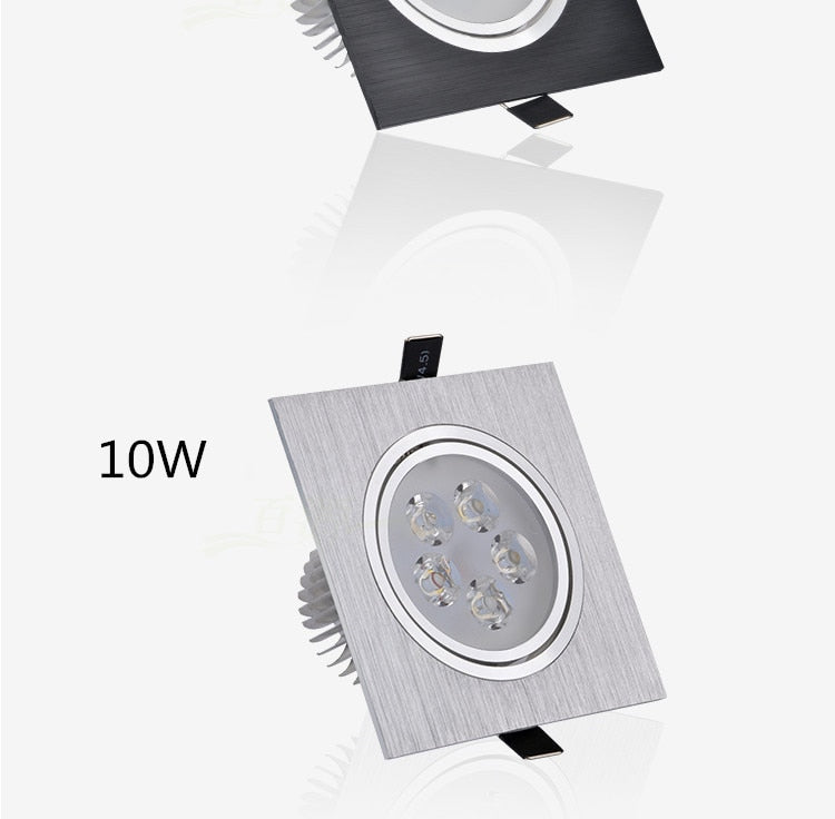 Dimmable Square led downlight 6w 10w 14w 12V 220V recessed cabinet bulb square spotlight ceiling led driver for home decoration