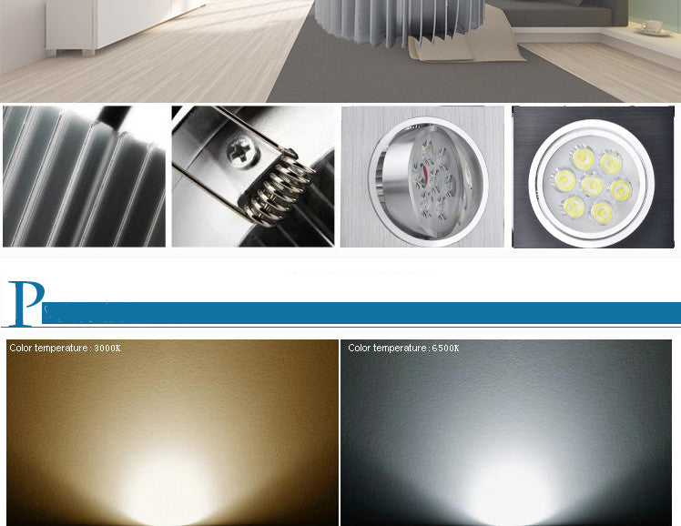 Dimmable Square led downlight 6w 10w 14w 12V 220V recessed cabinet bulb square spotlight ceiling led driver for home decoration