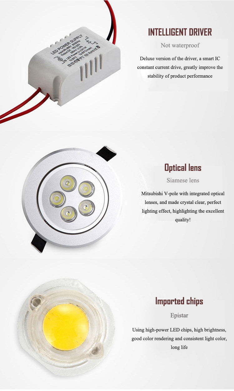 Dimmable Square led downlight 6w 10w 14w 12V 220V recessed cabinet bulb square spotlight ceiling led driver for home decoration