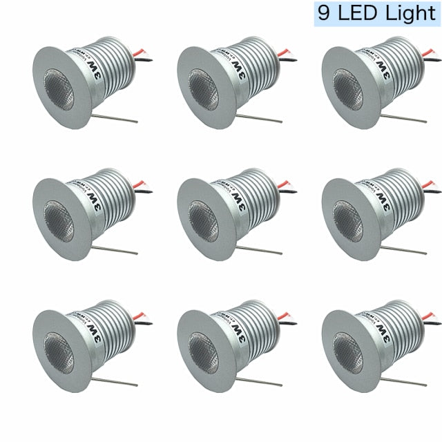 DC12V Mini LED Downlight 3W Indoor Ceiling Spotlight 30mm Recessed Home Bedroom Kitchen Spot Light 24V Showcase Cabinet Lighting