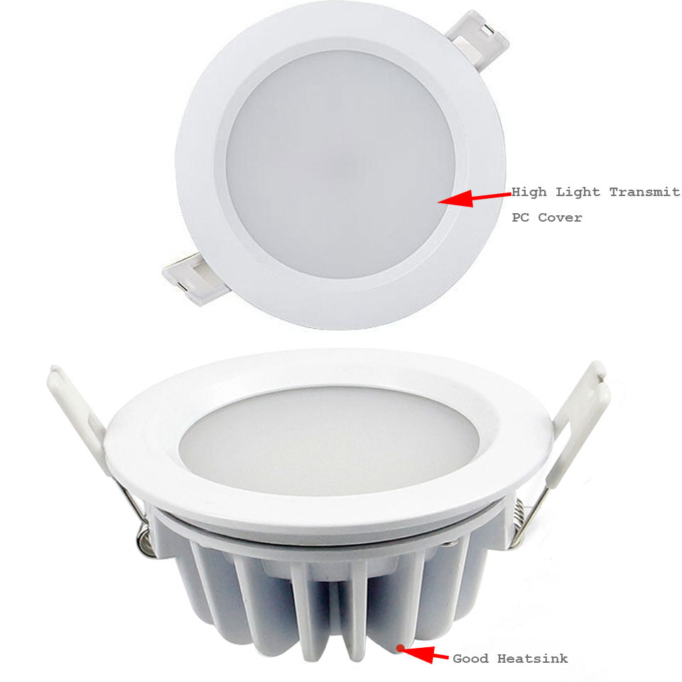 GD 4pcs IP65 LED Downlight 5W 7W 9W 12W 15W Waterproof LED DownLights AC220V 230V 240V Recessed Downlight LED Spot For Bathroom