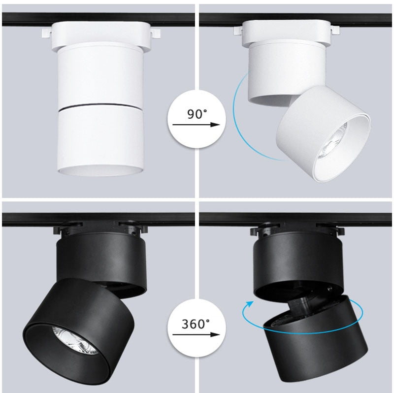 Modern Simple Black and White LED downlight Aluminum small spot led light fixture 10W 20W shop & store home decor ceiling light