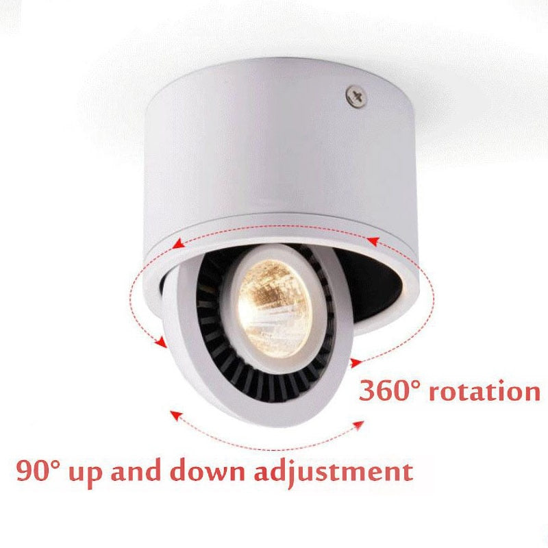 Dimmable Surface Mounted LED COB Downlight 5W/7W/9W/12W LED Lamp AC85V-265V Ceiling Spot Light with LED Driver White/Warm White