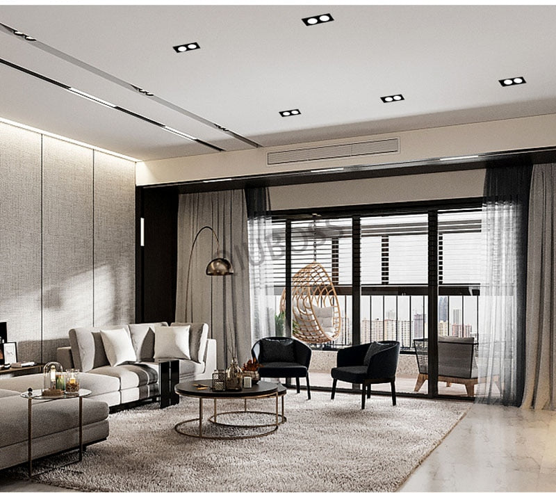 Square Dimmable LED Downlight Recessed LED Ceiling Spotlight 7W/9W/12W/14W/18W/24W AC90~260V Indoor Lighting