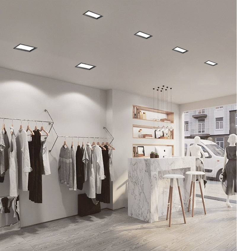 Square Dimmable Recessed LED Downlights 12W 18W 24W 30W LED Ceiling Spot Lights AC85~265V LED Panel Lights Indoor Lighting
