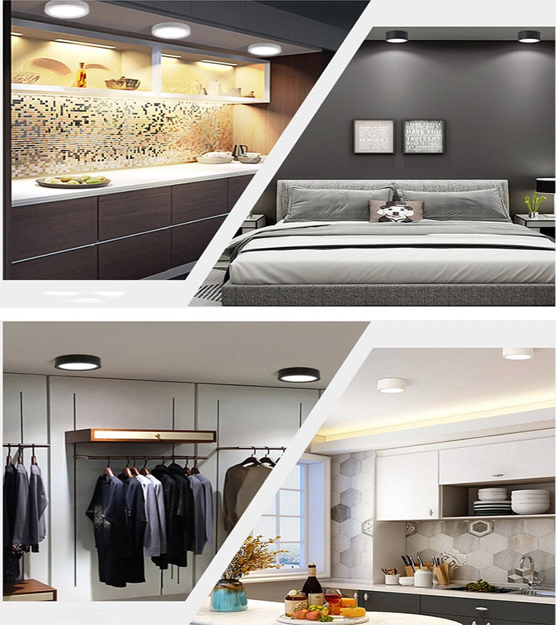 LED COB Downlight LED Surface Mounted Downlight Without Perforation Panel Light Home Decor Cob Ceiling Fixtures Lighting