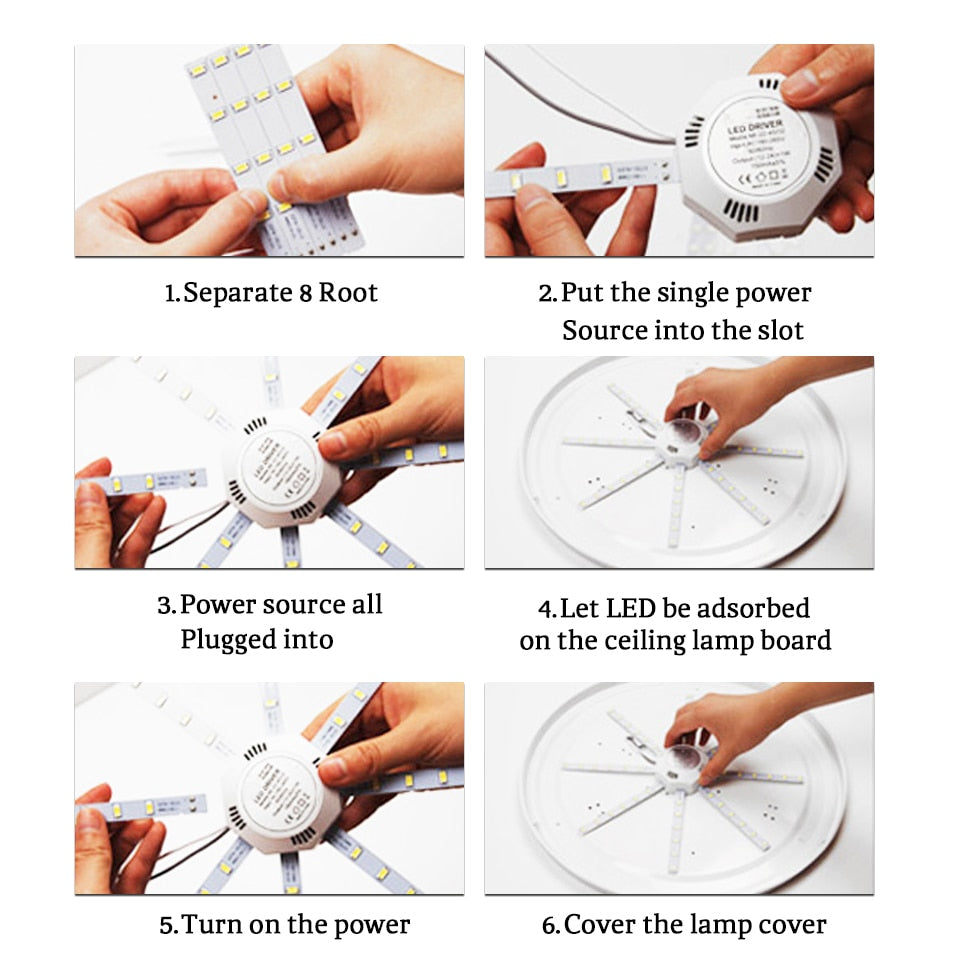Led Downlight Accessory Octopus Magnetic plate Ring Light Led Lamp 12W 16W 20W 24W 220V For Ceiling Lamp Absorb dome Replace
