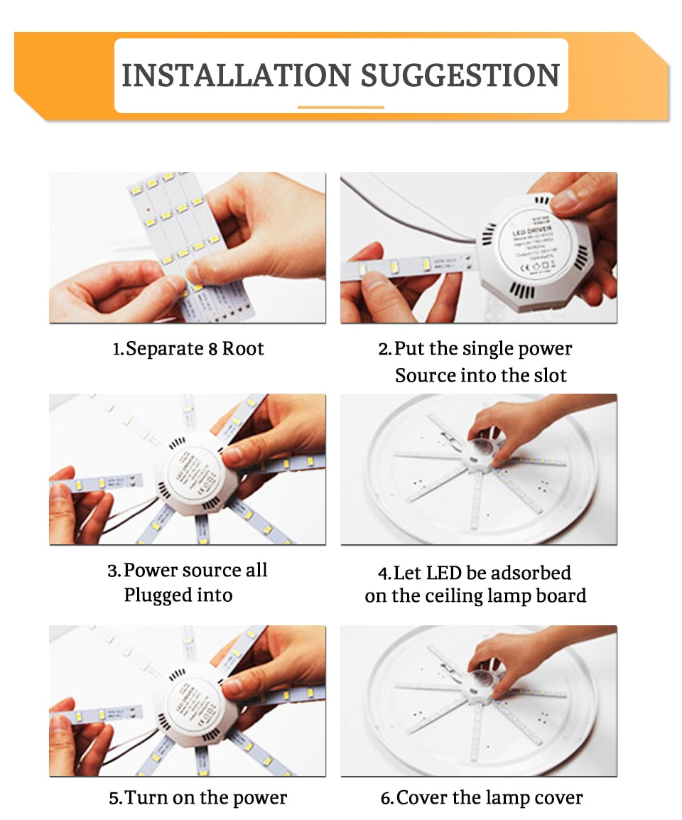 Led Downlight Accessory Octopus Magnetic plate Ring Light Led Lamp 12W 16W 20W 24W 220V For Ceiling Lamp Absorb dome Replace
