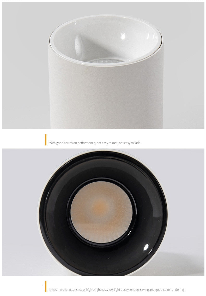 Round Dimmable Surface Mounted LED Downlights 7W 9W 12W 15W COB LED Ceiling Spot Lights AC110-220V LED Lamp Indoor Lighting