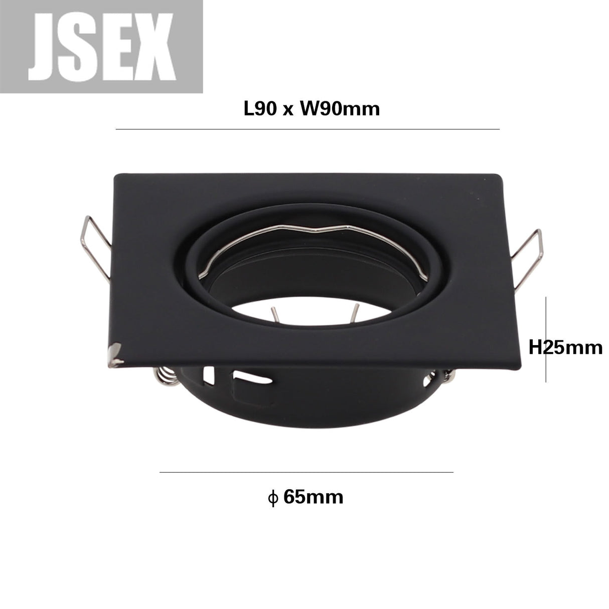 Square Metal Black Recessed LED Ceiling Light Frame MR16 GU10 Bulb Fixture Downlight Holder GU10 Spot Light Fitting