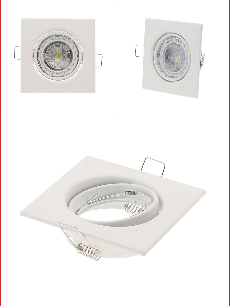 Square Metal Black Recessed LED Ceiling Light Frame MR16 GU10 Bulb Fixture Downlight Holder GU10 Spot Light Fitting