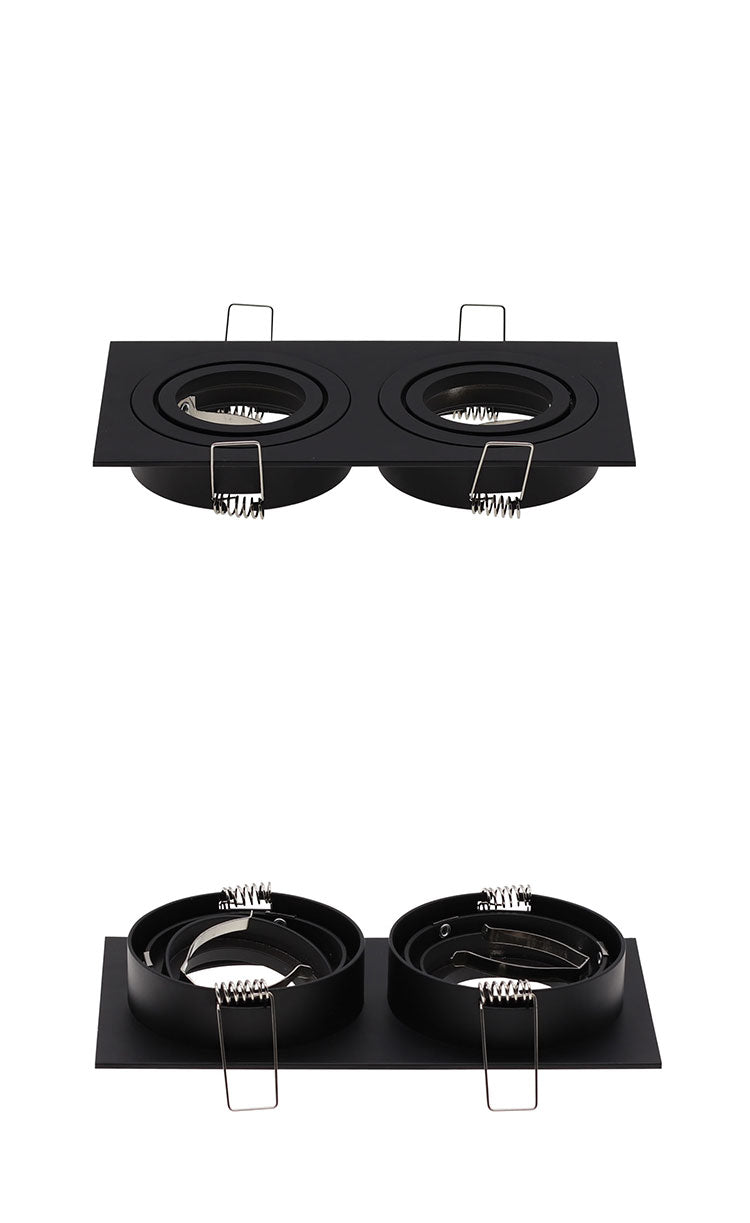 LED Aluminum GU10 MR16 Downlight Holder Black Silver White Fixture Frame Square Spot Light Bracket