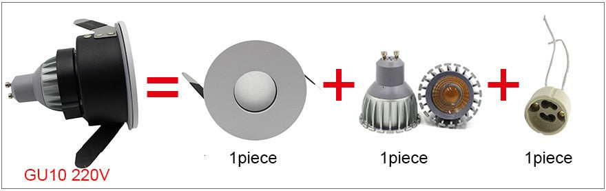 LEDIARY IP44 Waterproof LED Spot Downlights Ceiling Recessed 75mm Cut Hole Porch lamp Bathroom Use 85-265V 5W GU10 Light Source