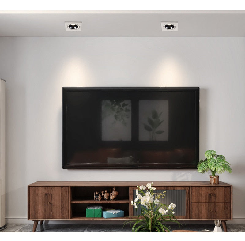 Angle Adjustable Anti-glare Square LED COB Recessed Downlight 7W 9W 12W 15W LED Ceiling Spot Light Kitchen Living room Indoor