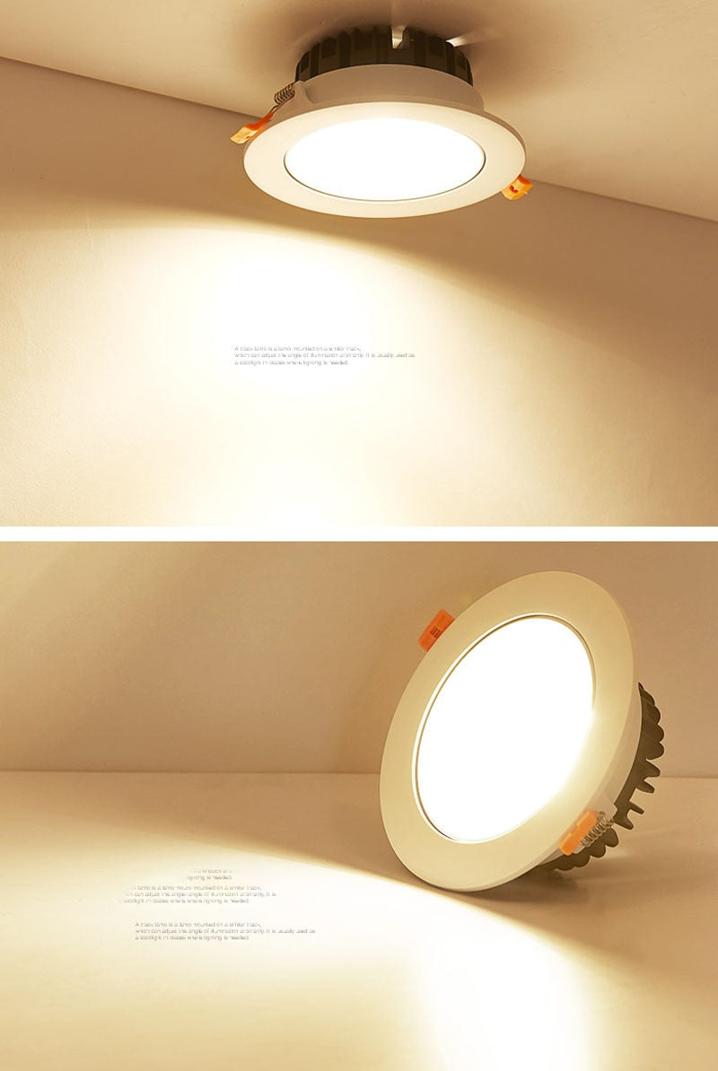 LED COB Downlight Dimmable 110V 220V 15W 20W 24W 30W Spot Light 4000K Ceiling Lamp For Indoor Lighting - Warm White
