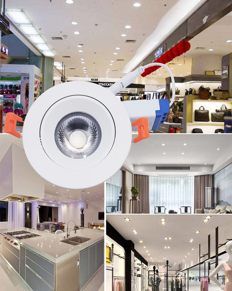 LED COB Downlight Dimmable 110V 220V 15W 20W 24W 30W Spot Light 4000K Ceiling Lamp For Indoor Lighting - Warm White