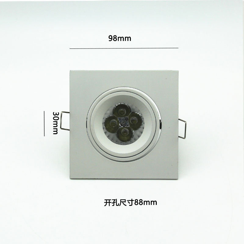 Zinc Alloy Square White/Satin Nickel Recessed LED Ceiling Adjustable Frame MR16 GU10 Bulb Fixture Fitting Downlight Holder