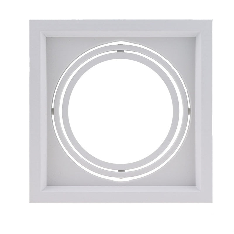White Square Recessed Downlight Fitting Hole Ceiling AR111 Fitting Aluminum Led Ceiling Spot Down Light Housing