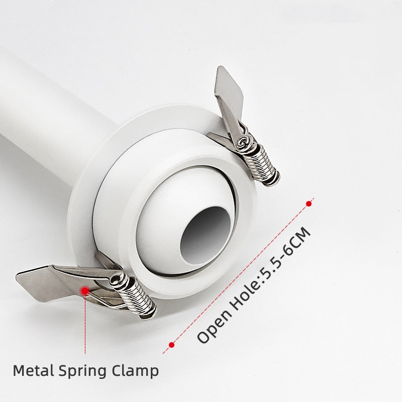 Modern Recessed LED Ceiling Lamp Long Tube 7W COB Dimmable Downlight AC85-265V Rotatable Living Room Aisle Spot Lighting Fixture