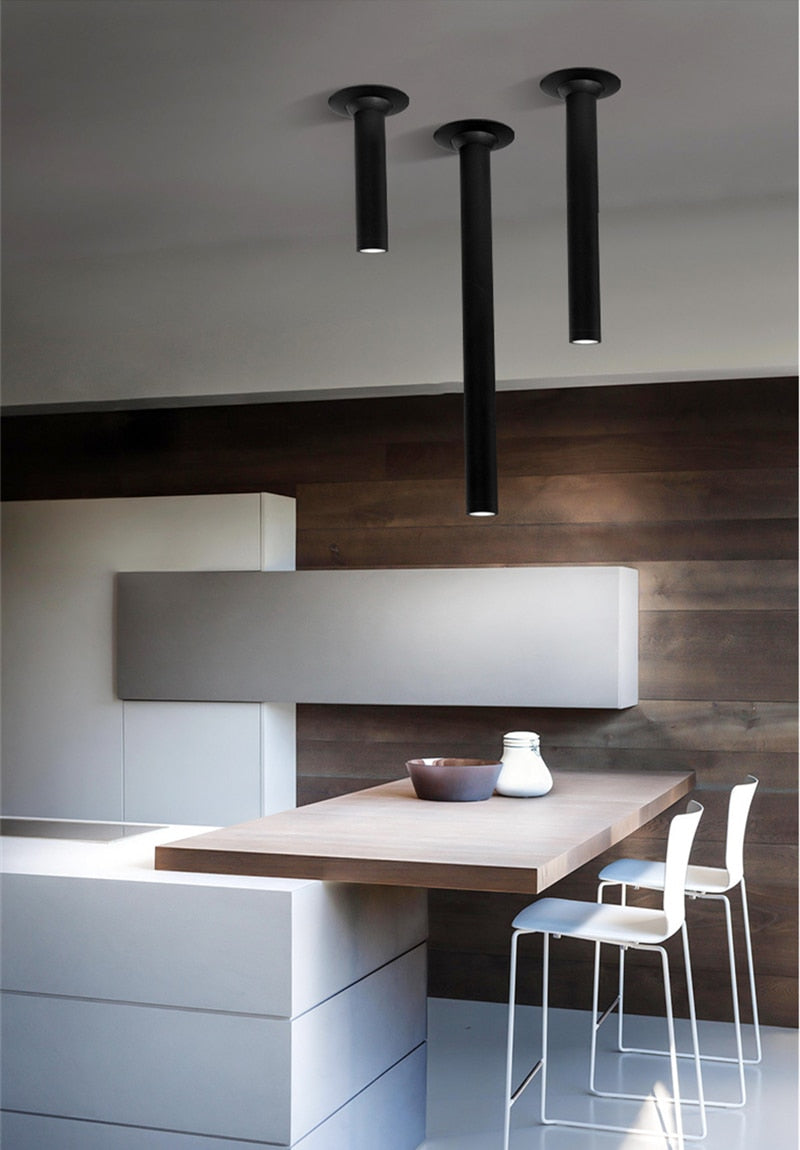 Modern Recessed LED Ceiling Lamp Long Tube 7W COB Dimmable Downlight AC85-265V Rotatable Living Room Aisle Spot Lighting Fixture