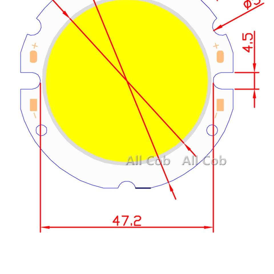 ALLCob 1pcs 5pcs 10pcs round COB chip DIY Light Source 100lm/w 60mm 42mm COB led Cold Warm Nature White for downlight