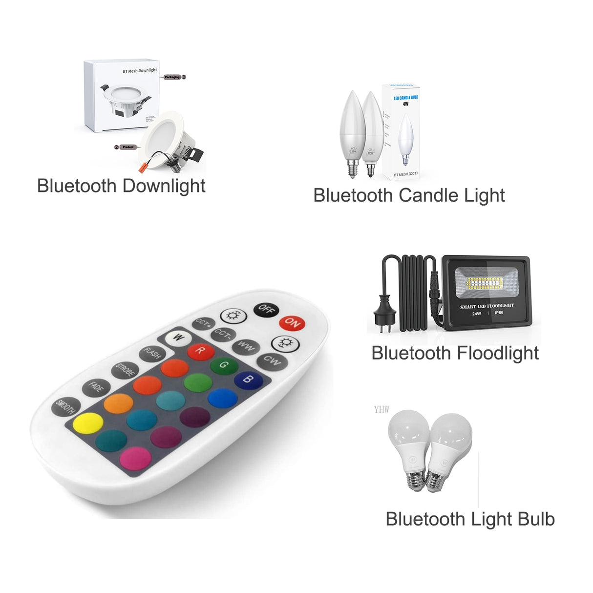 LED Controller Bluetooth Mesh Remote Controller,28 Key, RGB Controller Work with Bluetooth Downlight Floodlight RGBW Control