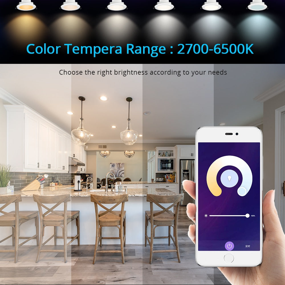 Benexmart Zigbee 3.0 LED Ceiling Light 3.5inch with Dual White Downlight Smart Round Spotlighting Tuya Smartthings Alexa Google