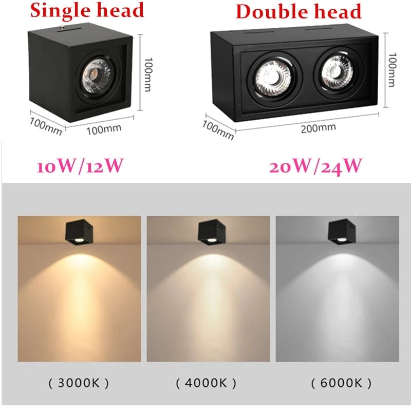 High-quality black and white bright decorative edge LED COB dimmable downlight ac85-265V 10W 20W LED ceiling spotlight